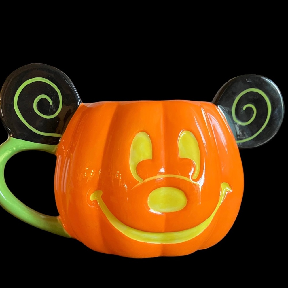 Disney Parks Mickey Mouse Pumpkin Mug Jack O Lantern Halloween Sculpted